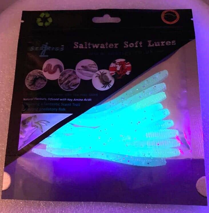 Searigs Finesse 4 Glow Soft Lures – 12pk, 100mm, Flavour Infused, Glow In Dark