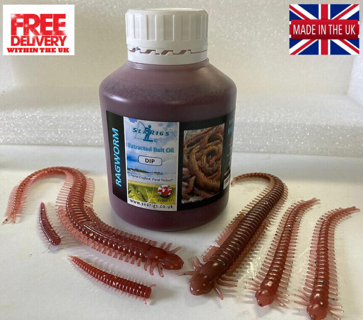 Searigs Natural Ragworm Sticky Bait Dip & Soft Lures x6 - LRF - Bass, Cod & Sole