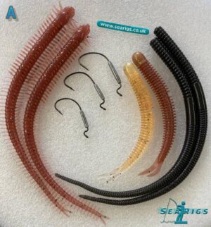 SEA FISHING BASS LURES + WEIGHTED HOOK PACK COD POLLOCK COALFISH SOLE LRF
