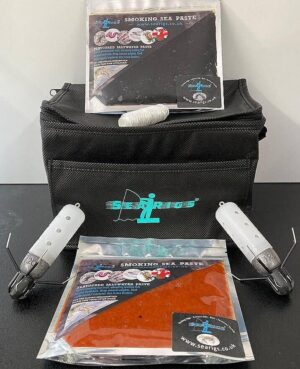 Sea Fishing Cool Bag Bundle with Peeler Crab Black Lugworm Paste and Sea Feeders