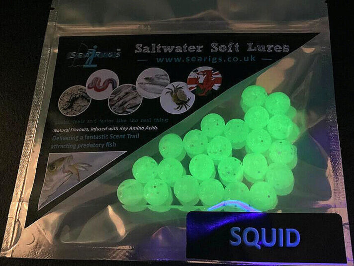 Seaglow Soft Silicone Luminous Squid Flavoured Attractors Sea fishing Bait stops