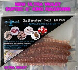 ARTIFICIAL - KING RAGWORM NEW "ULTRA VIOLET" SOFTEC LURES X3 - SEA FISHING