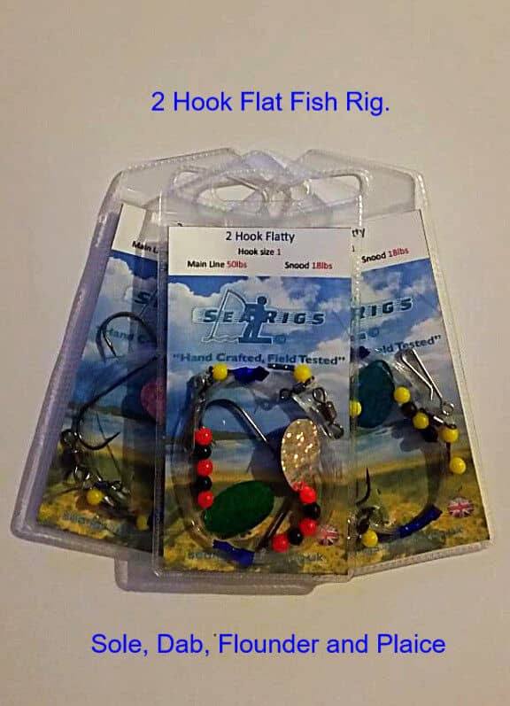 2 Hook Flattie Rigs Size #4 Hooks x 5 Rigs - Hand Crafted by Searigs
