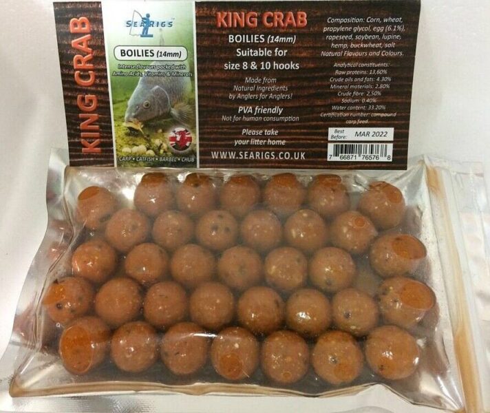 KING CRAB 14mm "OILY BOILIES" WITH GLUG / DIP - MIX N MATCH YOUR FLAVOURS