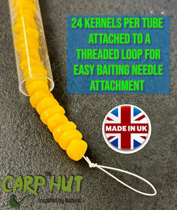 CARP HUT™ 12mm POP -UP FAKE CORN FLAVOUR INFUSED ARTIFICIAL FISHING BAIT X24