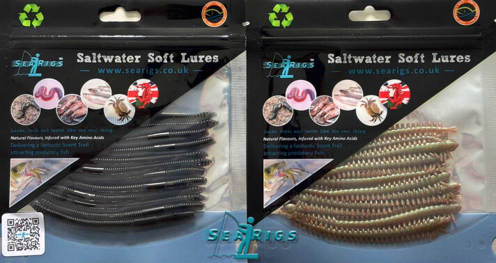 4" Black Lugworm & 4" Ragworm Lures 2 Packs of 12