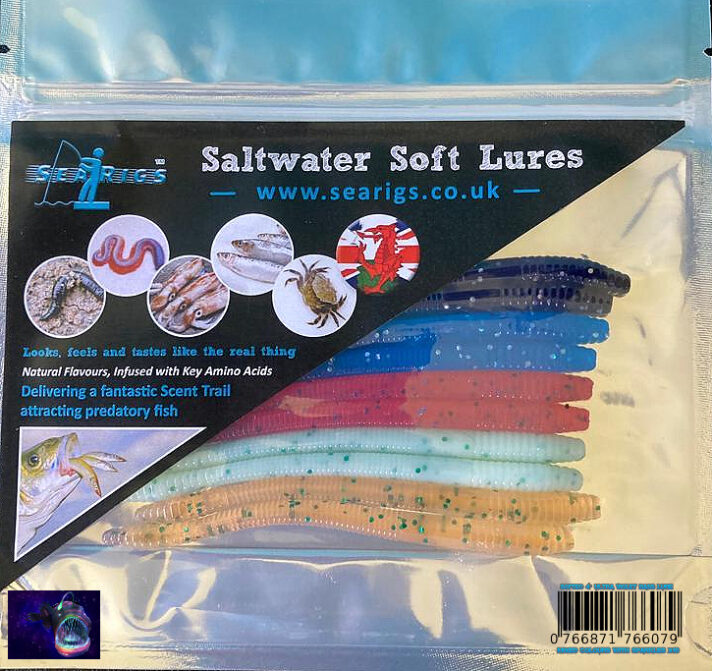 4"Artificial Bass and Pollock Bashers..Mixed Colours with Ultraviolet flash..