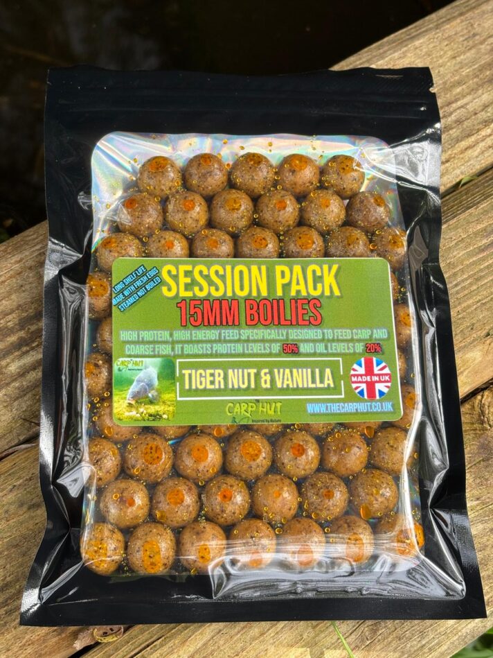 TIGER NUT & VANILLA Pre - Glugged Boilies 15mm Session Pack 65-70