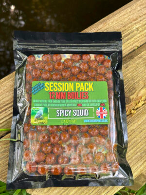 Spicy Squid Infused With Wild Garlic and Glugged Boilies 12mm Session 150g pack