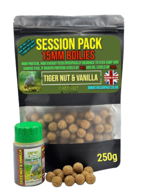 TIGER NUT & VANILLA BOILIES & GLUG 15mm LARGE SESSION PACK 95/100