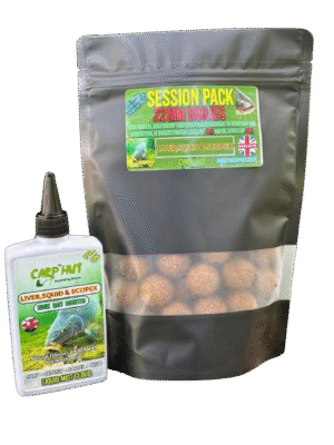 LIVER, SQUID & SCOPEX 22mm BOILIES & GLUG LARGE SESSION PACK CATFISH & CARP