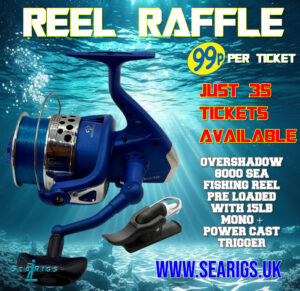 OVERSHADOW 8000 SEA FISHING REEL PRE LOADED WITH 15LB MONO + POWER CAST TRIGGER