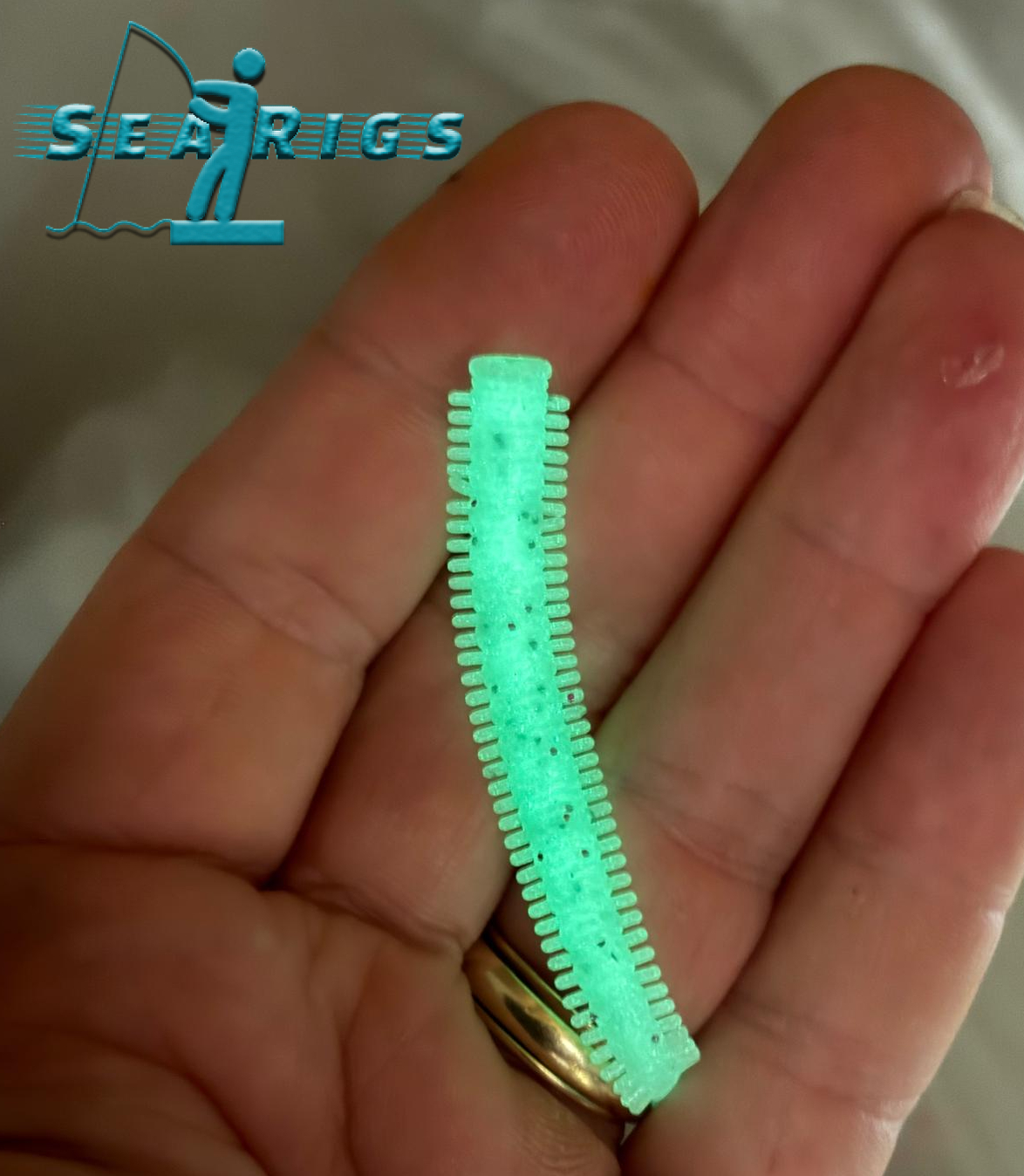 3" Sea Glow White Ragworm Lures - Flavoured with UV Bait Oil Gel - Image 2